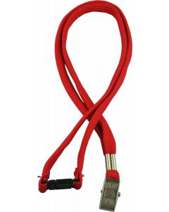 LANYARD - ALLIGATOR CLIP WOVEN WITH SAFETY RELEASE - RED - LA103