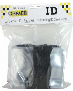 LANYARD - CORD WITH LARGE ID POUCH 110mm x 71mm - BLACK - LC301