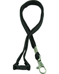 LANYARD - D CLIP WOVEN WITH SAFETY RELEASE - BLACK - LD201