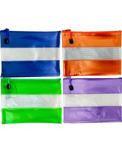 PVC MESH WITH 4 COLOURED BANDS 23CM X 15CM - MCB2315