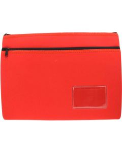 NEOPRENE NAME CARD PENCIL CASE - 2 ZIP - 35.5 X 26CM - RED - N3526R2