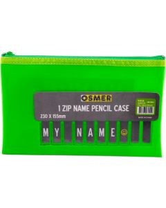 CLOTH BACKED PU WITH ALPHABET NAME CARD INSERT - 1 ZIP - 23 X 15.5CM - GREEN - NAM2315G