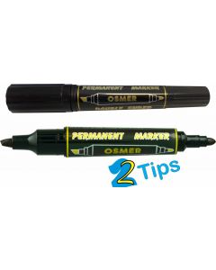 OSMER DOUBLE ENDED MARKER - DOZEN - BLACK - OS1701