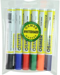 OSMER WHITEBOARD MARKER - 6 COLOUR WALLET - OS519W6