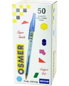 OSMER CAP MODEL MEDIUM TIP BALLPEN - BOX 50's - BLUE - OS7250