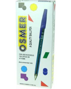 OSMER CAP MODEL BALLPEN - MEDIUM TIP - DOZEN - BLUE - OS72