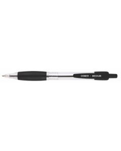 OSMER RETRACTABLE BALLPEN - MEDIUM TIP - BLACK - DOZEN - OS81