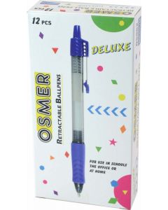 OSMER DELUXE RETRACTABLE BALLPEN - MEDIUM BLUE - DOZEN - OS962