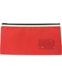 POLYESTER PENCIL CASE - 1 ZIP - 35 X 18 CM - RED - P3518R1