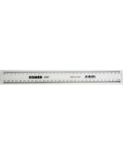 OSMER ECONOMY 30CM/300MM PLASTIC RULER - CLEAR - PACK OF 24 - 300P