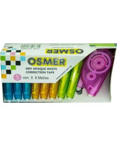 OSMER 5mm X 6 METRE CORRECTION TAPE - 10 PIECE BULK PACK - OCT600B