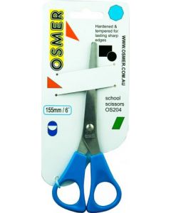 OSMER 155mm SCHOOL SCISSORS - BLUE HANDLE - OS204