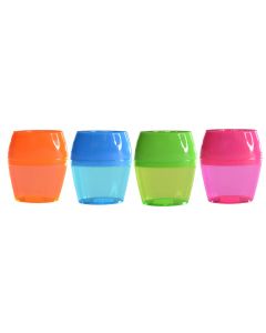2 HOLE OVAL BARREL SHARPENER - TINTED COLOURS - BOX OF 12 - PS8134