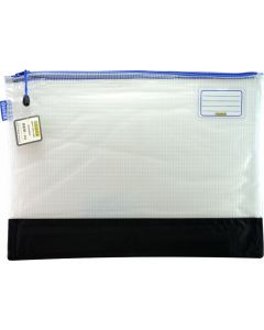 REINFORCED NYLON BOTTOM - CLEAR MESH CASE 48 X 35CM - BLUE ZIP - RMA3B