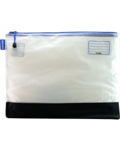 REINFORCED NYLON BOTTOM - CLEAR MESH CASE 42 X 32CM - BLUE ZIP - RMB4B