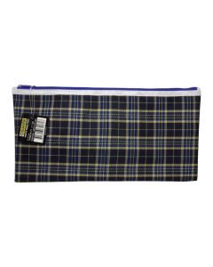 TARTAN BLUE DESIGN PENCIL CASE - JUMBO 34 X 17CM - TARB34171