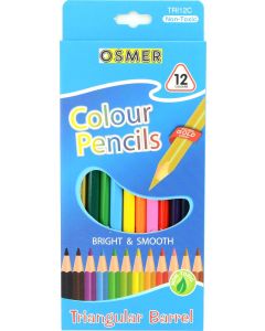 TRIANGULAR COLOUR PENCILS - 12 COLOURS - TRI12C