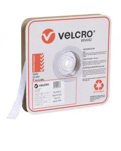 STRIP - 19mm WIDE VELCRO® BRAND BY 25 METRE ROLL - WHITE - HOOK - V14436