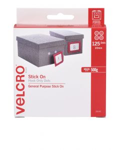 DISPENSER BOX - VELCRO® BRAND DOTS HOOK ONLY - WHITE - V20142