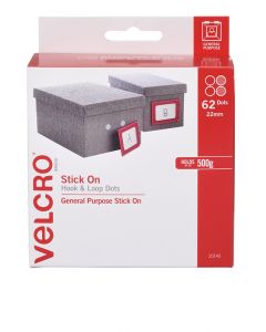 DISPENSER BOX - VELCRO® BRAND DOTS HOOK & LOOP - WHITE - V20143