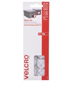 HANGSELL - VELCRO® BRAND HANDY DOTS  - 22mm HOOK & LOOP - WHITE - V24506