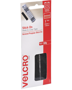 HANGSELL VELCRO® BRAND STICK ON HOOK & LOOP TAPE BLACK - V25507