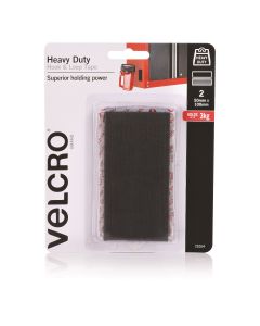 HANGSELL - VELCRO® BRAND HEAVY DUTY HOOK & LOOP TAPE - 50 X100MM - PK 2 - BLACK - V25554