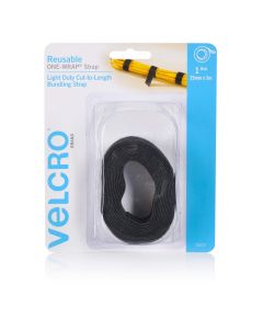 ONE WRAP - VELCRO® BRAND REUSABLE BUNDLING WRAP -25MM X 2M - BLACK - V25572