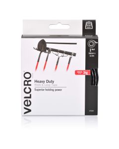 DISPENSER BOX - VELCRO® BRAND HEAVY DUTY HOOK & LOOP TAPE - 50MM x 2.5M - BLACK - V25584