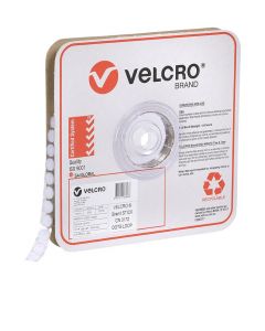 SPOTS  - 16mm VELCRO® BRAND  - 1200 PER ROLL - WHITE - LOOP - V28306