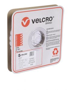 SPOTS - 22mm VELCRO® BRAND  - 900 PER ROLL - WHITE - HOOK - V28706