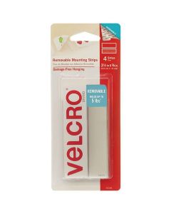 HANGSELL - VELCRO® BRAND REMOVABLE STRIPS - 88 X 19MM - PACK OF 4 - WHITE - V95189